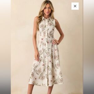 Floral Sleeveless Midi Dress